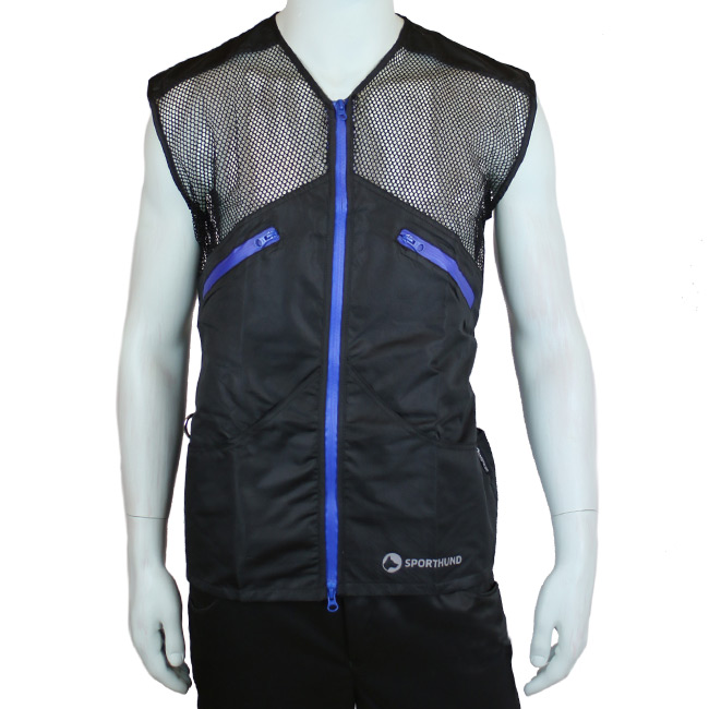 Sporthund Netzweste Schwarz-Blau